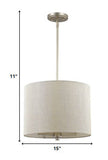 Daria 3-Light Washed Gold Pendant With Washed Gold And White Drum Shade