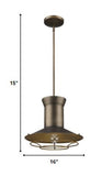 Newport 1-Light Tin Coated Pendant With Raw Brass Interior Shade And Louver