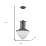 Skylar 1-Light Ash Pendant With Halophane Glass Shade