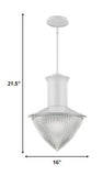 Skylar 1-Light White Pendant With Halophane Glass Shade