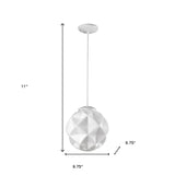 Nova 1-Light White Mini Pendant With Geometric Globe Shade