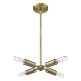 Four Light Dull Gold Hanging Chandelier