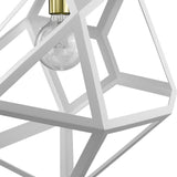 Hedron 1-Light White Pendant