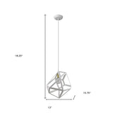 Hedron 1-Light White Pendant