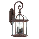 Three Light Dark Brown Eastern Lantern Wall Light