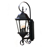 Three Light Matte Black Swing Arm Lantern Wall Light