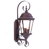 Three Light Dark Brown Swing Arm Lantern Wall Light