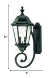 Two Light Matte Black Carousel Lantern Wall Light