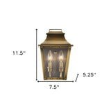 Coventry 2-Light Aged Brass Pocket Wall Light