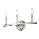 Three Light Silver Wall Sconce