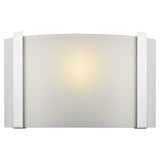 Polished Chrome Wall Sconce with Frosted Glass Shade