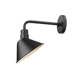 Wide Shade Matte Black LED Wall Light