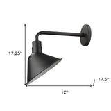 Wide Shade Matte Black LED Wall Light