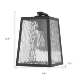 Matte Black glass panels Outdoor Wall Light