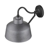 Pebbled Gray Bowl Shape Outdoor Wall Light