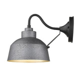 Pebbled Gray Bowl Shape Outdoor Wall Light