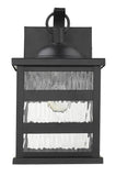 Glass panel Matte Black Outdoor Hanging Light