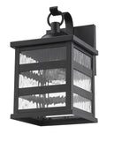 Glass panel Matte Black Outdoor Hanging Light