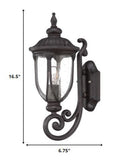 Black Cast Aluminum Glass Lantern Wall Light