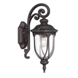 Black Cast Aluminum Glass Lantern Wall Sconce