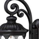 Matte Black Cast Aluminum Glass Lantern Wall Sconce