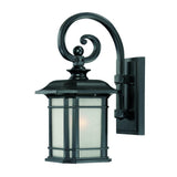 Matte Black Frosted Linen Glass Lantern Wall Light