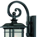 Matte Black Frosted Linen Glass Lantern Wall Light