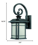 XL Matte Black Frosted Linen Glass Lantern Wall Light