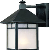 Petite Matte Black Frosted Glass Lantern Wall Light