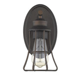 One Light Bronze Cage Wall Light