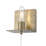 Petite Dull Gold Shelf Wall Light