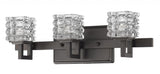 Coralie 3-Light Oil-Rubbed Bronze Sconce With Pressed Crystal Shades