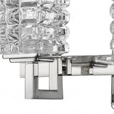 Coralie 3-Light Polished Nickel Sconce With Pressed Crystal Shades