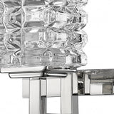 Coralie 3-Light Polished Nickel Sconce With Pressed Crystal Shades