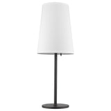 27" Black Metal Table Lamp With White Empire Shade