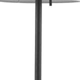 27" Black Metal Table Lamp With White Empire Shade