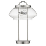 24" Silver Metal Two Light Table Lamp With Clear Novelty Shade