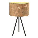 21.8" Matte Black Cork Shade Table Lamp