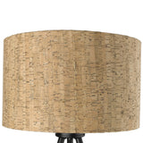 21.8" Matte Black Cork Shade Table Lamp