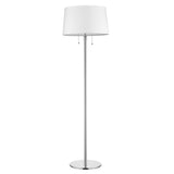 59" Chrome Traditional Shaped Floor Lamp With White Empire Shade