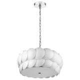 Selene 6-Light Polished Chrome Pendant With Overlapping Frosted White Glass Discs Shade