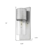 Contemporary Matte Black and Glass Wall Light