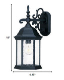 Petite Matte Black Domed Hanging Lantern Wall Light