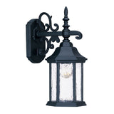 Narrow Matte Black Domed Hanging Lantern Wall Light