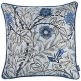 Blue and Gray Leaves Decorative Throw Pillow