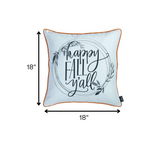 Black and White Happy Fall Throw Pillow