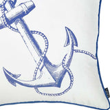 Blue Bold Anchor Nautical Throw Pillow