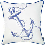 Blue Bold Anchor Nautical Throw Pillow