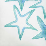 Aqua Blue Watercolor Stars Throw Pillow