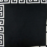 Black and White Greek Key Bordered Throw Pillow